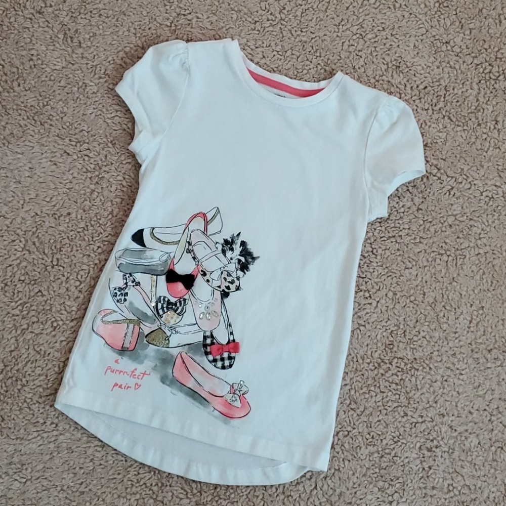 Gymboree Girls Size 7 T shirt Kitten and Shoes